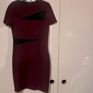 Maroon mid dress